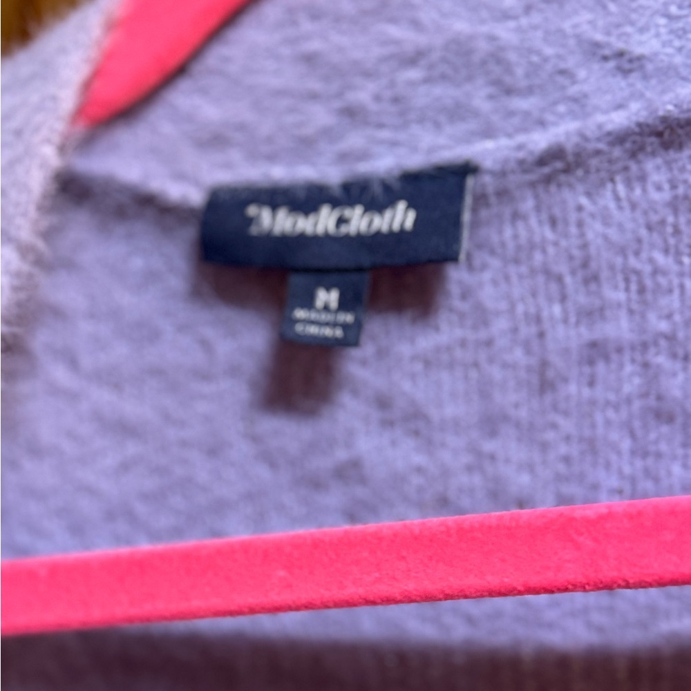 Modcloth Soft Lilac Open-Front Cardigan - Picture 3 of 3